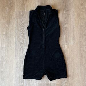 SKIMS Black Zip-Up Jumpsuit